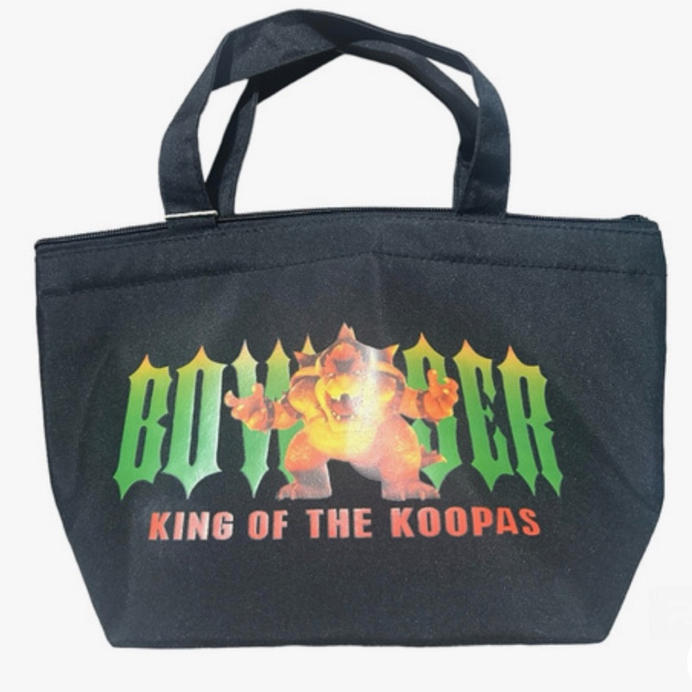 Bowser King of the Koopas Black Insulated Lunch Bag